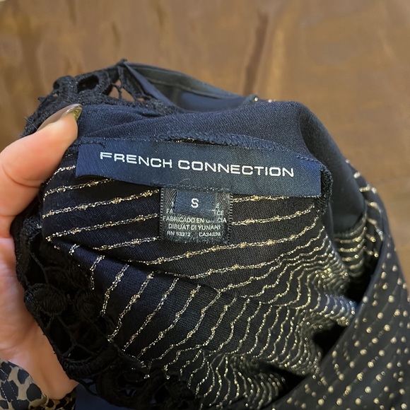 French Connection Blue Open Back Long Sleeve - Picture 4 of 5